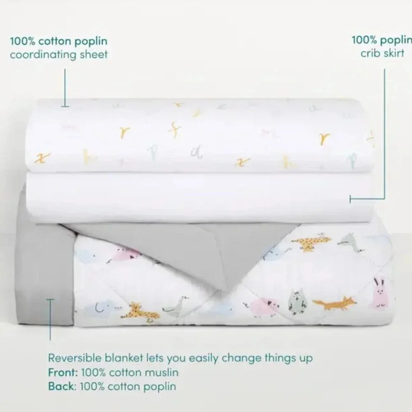 Aden +  Anais - NWT - quilts, sheet, and skirt. 3 piece set - Picture 3 of 9